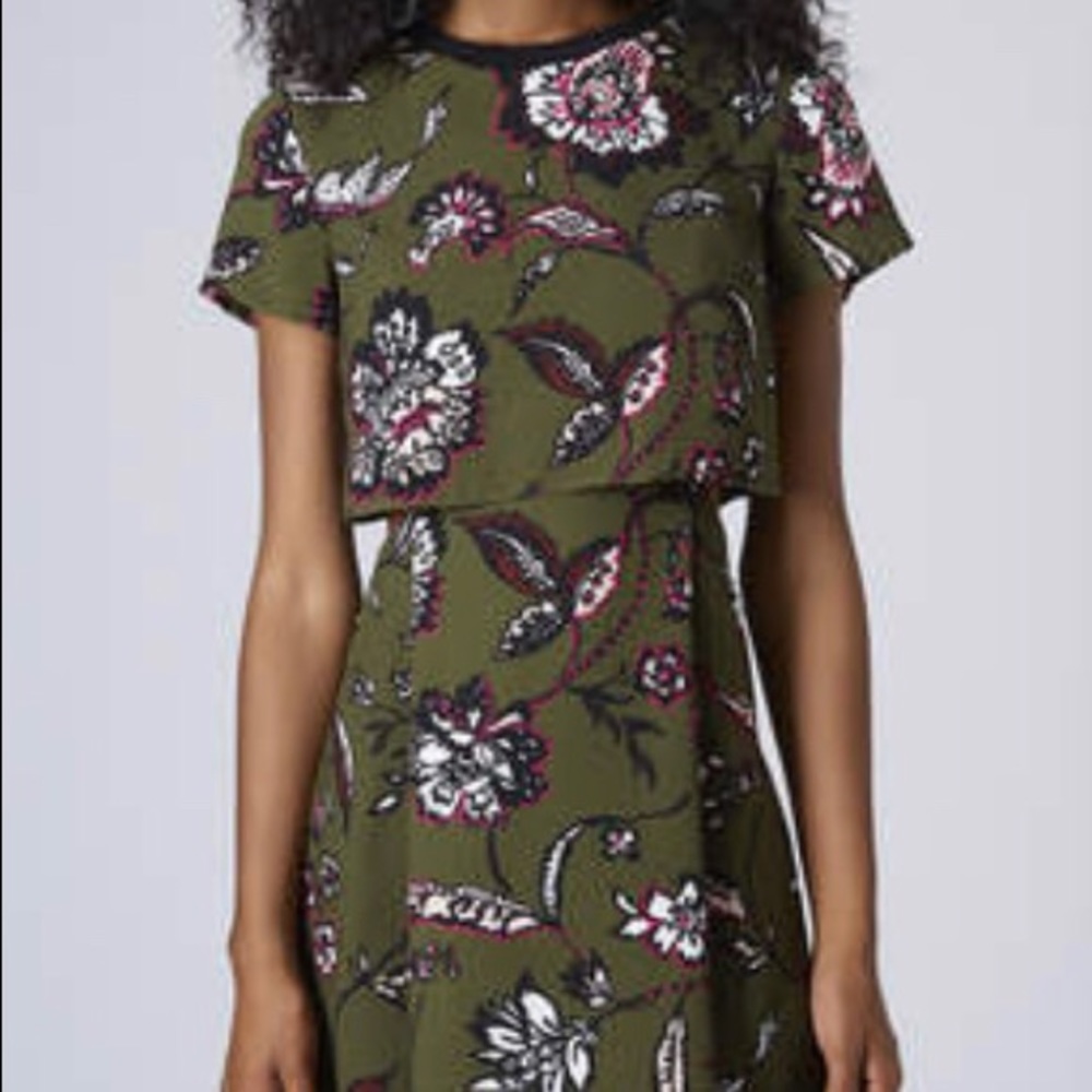 TopShop Floral Cutout Dress